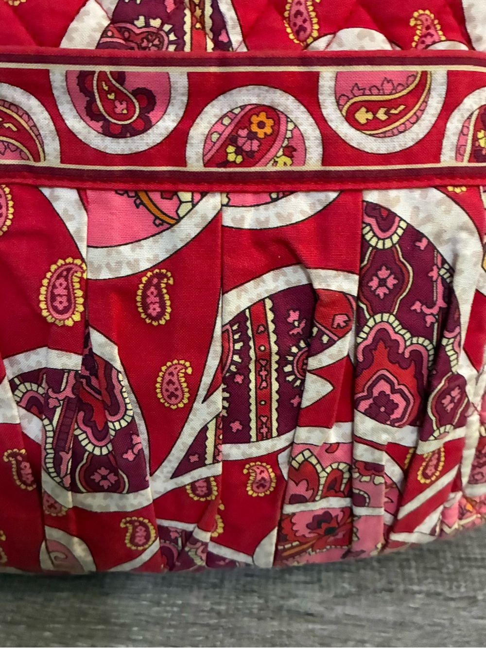 Vera Bradley Quilted Paisley Tote Bag in Red and Pink - Picture 3 of 9